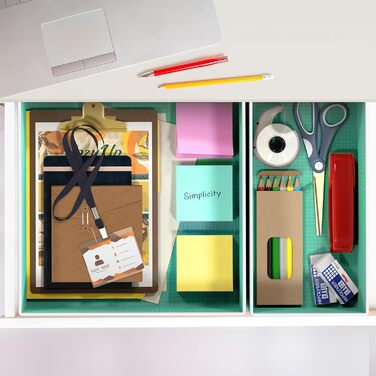 Simple Houseware Foldable Drawer Organizer for Clothing/Underwear/Panty/Jumpsuit, 12-Piece Set, (Set of 12, Turquoise/Getaway, Solid (Getaway Solids))