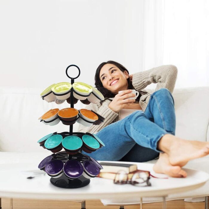 Тримач для капсул Nespresso Wdmiya (40 шт), поворотний | Органайзер для зберігання капсул кави | Чудовий подарунок (Чорний)