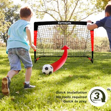 Ворота для футболу CATCHLUCK для дітей, 2 шт. у наборі, для гри в саду та на вулиці, з сумкою для перенесення