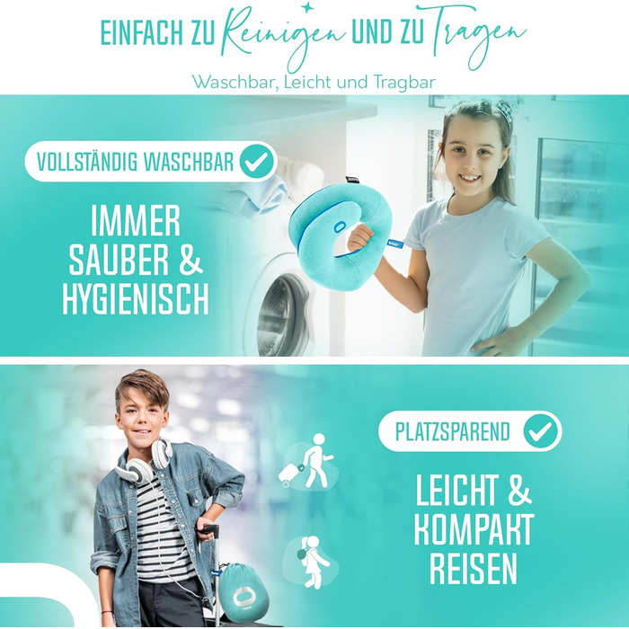 Подушка для шиї BCOZZY для дітей 8-12 років, сірого кольору, середня, для подорожей. Запобігає падінню голови, м'яка, зручна, можна прати.