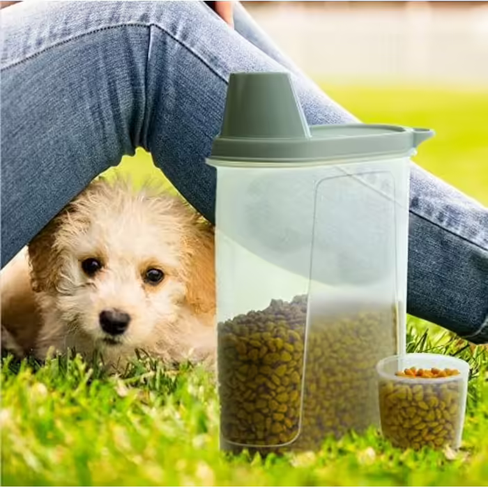 2-Pack Airtight Dog Food Storage Containers, Waterproof Storage Containers for Cat Food with Measuring Cup, Food Container Storage, 2300ml