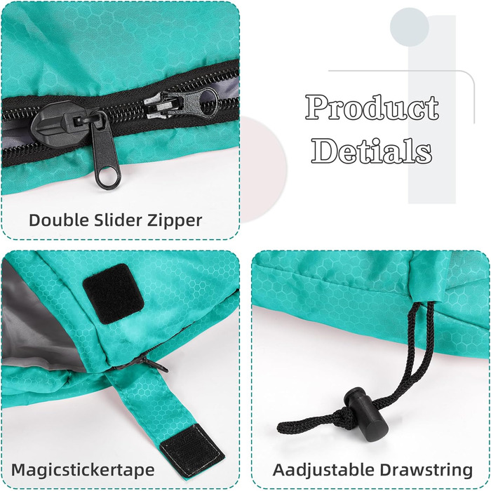 Zusentee 3-4 Season Sleeping Bag - Waterproof, Lightweight, Ultralight Sleeping Bag for Adults & Kids - Camping, Hiking, Travel (Seablu)