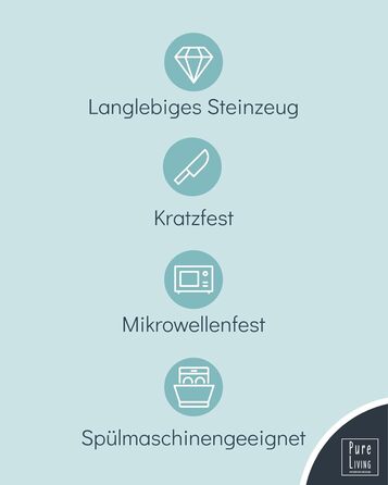 Набір посуду Steingut Hygge 24 шт. для 6 осіб: тарілки, миски, сервіз Pure Living Petrol