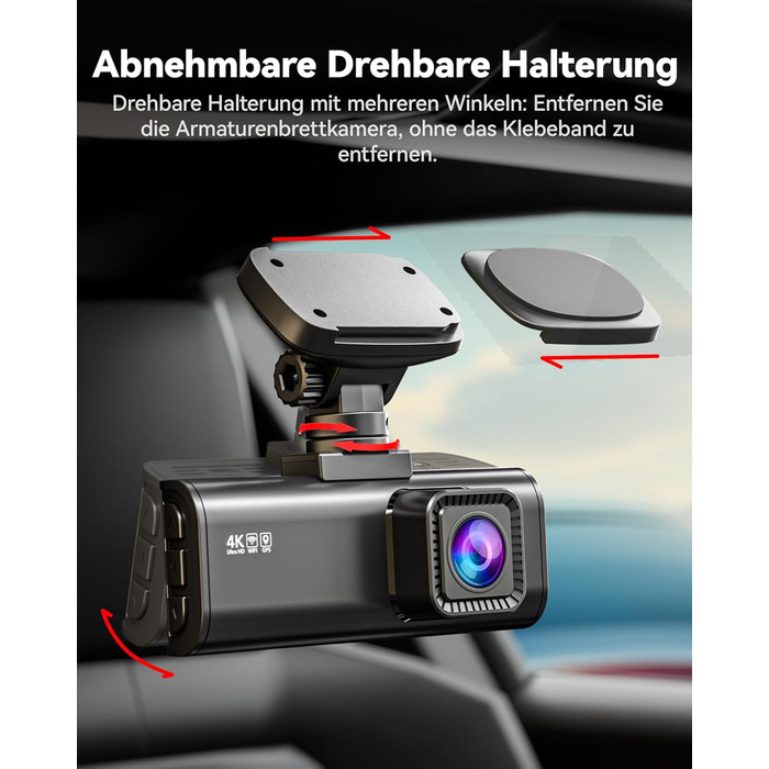 Відеореєстратор REDTIGER F7N Pro 4K, Dual (перед + зад), STARVIS, 64GB, WiFi, GPS, IPS 3.18