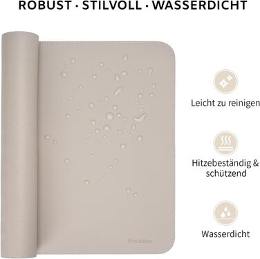 Офісний килимок для столу XXL з екошкіри Steingrau 80x40 см: Нековзний, водостійкий, для офісу та дому