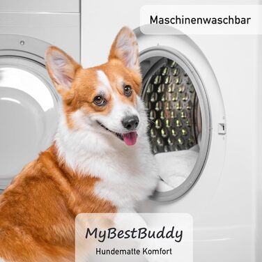 Килимок для собак MyBestBuddy XL 90x70 см сірий, комфортний, антиалергенний, нековзний, 40°C, з м'яким покриттям - лежанка для великих собак