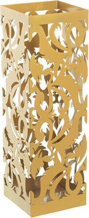 DRW Квадратний парасолька, металевий, з прорізами, позолочений, 15,5 x 15,5 x 49 см, золотий