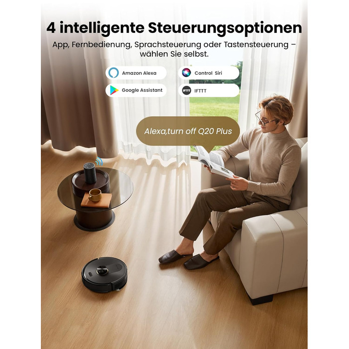 Робот-пилосос Proscenic Q20Plus з функцією миття, 10000Pa, 200хв, бездротовий, з автоматичним випорожненням, 3-в-1 для шерсті тварин, килимів та твердих поверхонь, чорний