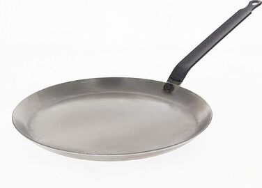 Млинцева сковорода de Buyer Carbone Plus, важка сталь, 24 см, срібляста