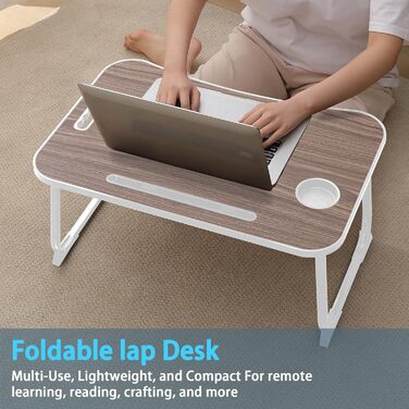 Столик для ноутбука та сніданку: зручний столик для ліжка, дивану, дому та офісу (колір коричневий)