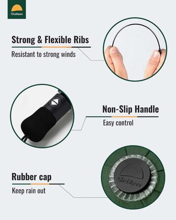 Чакіпі - парасолька велика, штормостійка, з відбиваючим покриттям, для чоловіків та жінок. Автоматичний парасолька, компактний, для подорожей. Розмір купола 106 см, темно-зелена