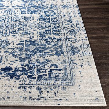 Surya Syracuse Vintage Rug Large - Rug Living Room 200x274 cm, Dining Room, Bedroom - Oriental Rug Boho Style - Carpet Living Room, Colorful Pattern, Blue and Beige Blue and Beige 200 x 280 cm