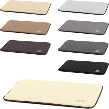 Килимок для собак BedDog® Nelly - м'який лежак для тварин, штучна шкіра, 90x60 см, пісочний/кремовий колір