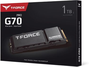 TEAMGROUP T-Force G70 Pro 1TB SSD NVMe PCIe Gen4x4 M.2 2280 з графеновим охолодженням для геймінгу (5000/4500 MB/s, сумісний з PS5)