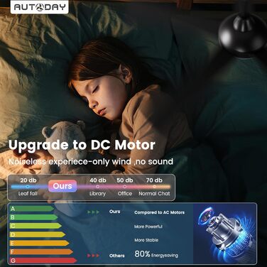 Дерев'яний стельовий вентилятор з підсвічуванням, LED 24W, тихий DC-двигун 38W, 132 см, з пультом дистанційного керування, 6 швидкостей, таймер, (Чорний)