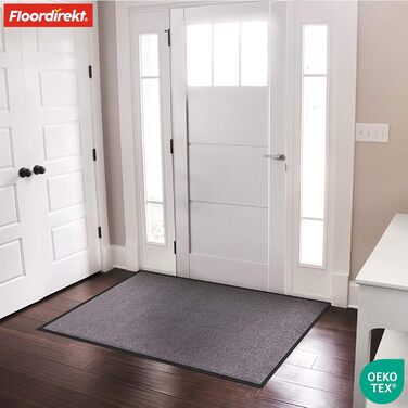 Килимок для підлоги Floordirekt Rhine - миючий, з високою зносостійкістю, антиковзаючий, для входу (сірий, 40 x 60 см)