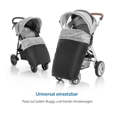Zamboo Universal Car Seat Cover for Strollers and Buggies - Waterproof Outdoor Footmuff for Sport Carts & Joggers - Black Gray