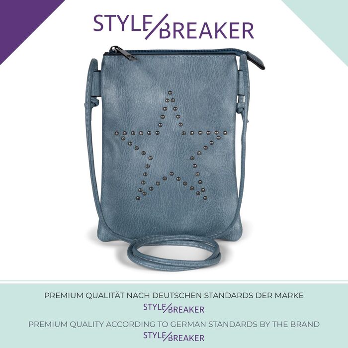 Сумка styleBREAKER Mini зірочка, жіноча сумка-месенджер, плечова сумка, оксамитова, темно-зелена 02012235