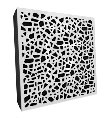 Набір акустичних панелей для звукопоглинання та дифузії 50x50x5 см, білий глянцевий пластик, 4 шт. — декоративні панелі для шумоізоляції