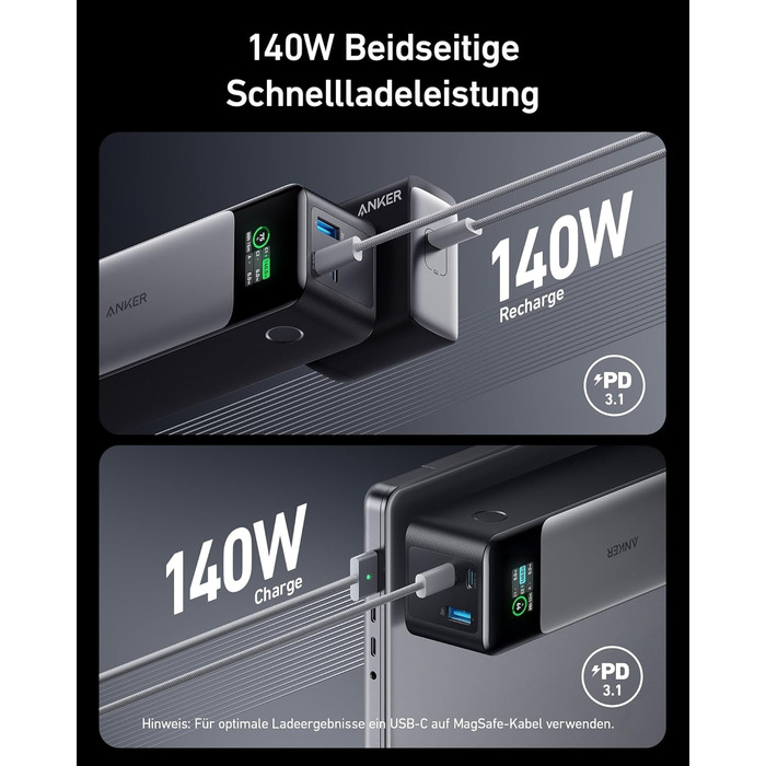 Anker Power Bank 737 24000mAh 140W: портативний акумулятор для iPhone, Samsung, MacBook, AirPods