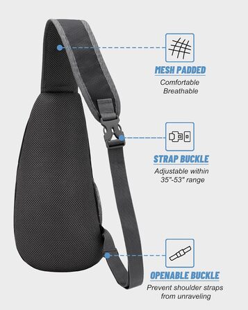 Чоловіча/Жіноча нагрудна сумка, слинг-сумка, сумка через плече, водонепроникна, для подорожей, активного відпочинку, спорту (чорна)