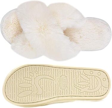 Тапочки жіночі зимові з плюшу, теплі, нековзні, зручні, білі, 39/40 EU
