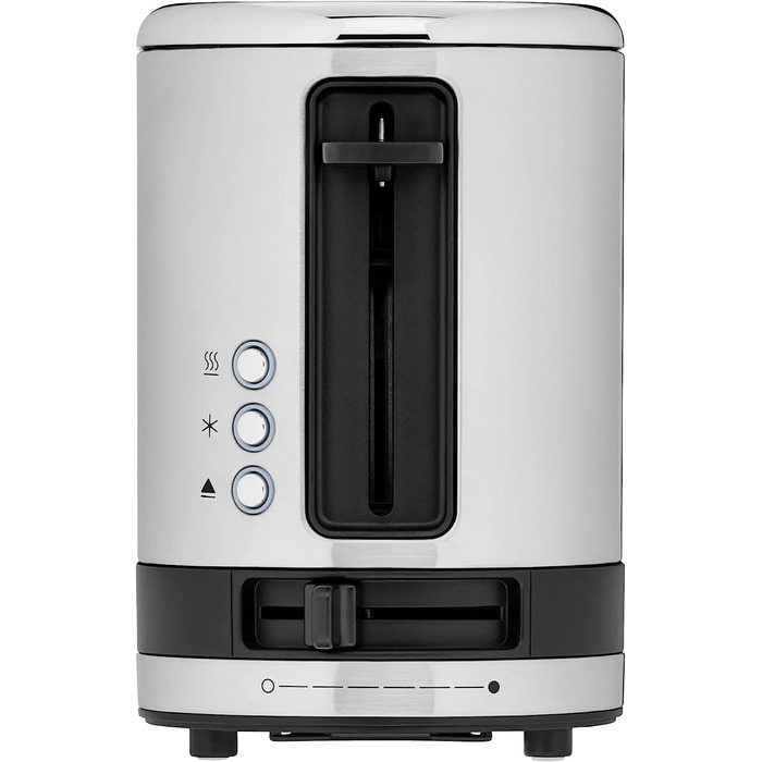 WMF Kitchen Mini 1-Slice Toaster, Long Slot XXl-Toast, Mini Toaster with Roll Attachment, 7 Browning Levels, Overheat Protection, 600W, Matte Stainless Steel, Single