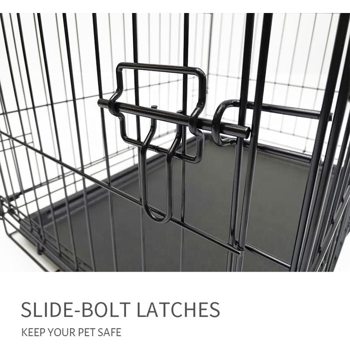 Металевий вольєр для собак Bunny Business, складна конструкція, 2 двері, пластик, XL, 107x69x76 см