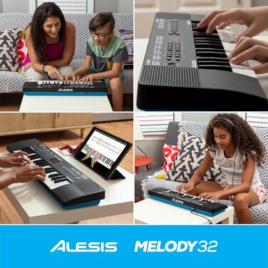 Alesis Melody 54 - Портативна клавіатура з 54 клавішами, вбудованими динаміками, 300 звуками, 300 ритмами, 40 демо-піснями, навчальними інструментами, мікрофоном та підставкою для нот (32 клавіші)
