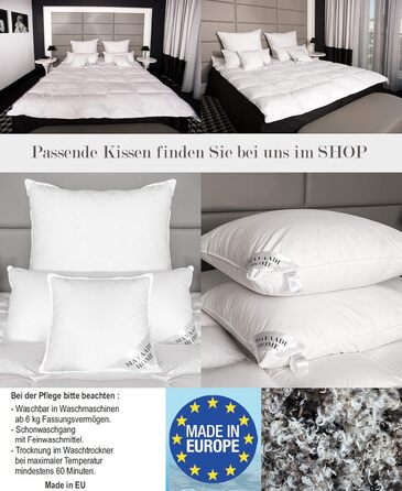 Ковдра з пуху Mayaadi Home 135x200 см, 2000 г, 70% гусиний пух, 30% перо, 100% бавовна, антиалергенна, вироблено в Європі