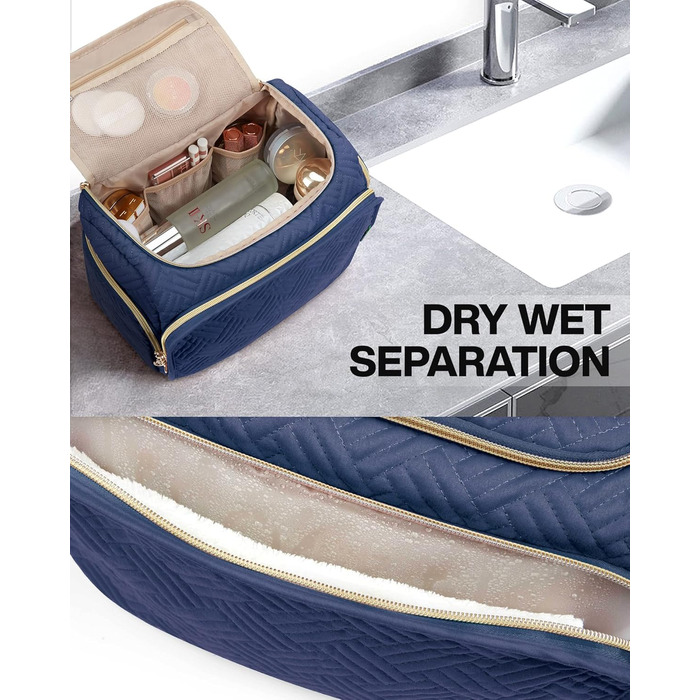 BAGSMART Косметичка для подорожей велика, Navy Blue (Військово-морський блакитний)