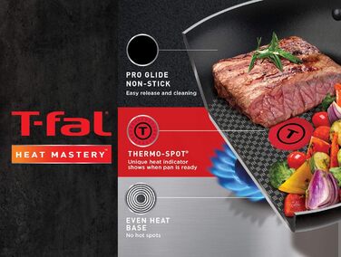 Набір посуду Tefal Excite ProGlide 14 предметів, синій: алюмінієвий, з антипригарним покриттям, індикатор нагріву, для плити та духовки