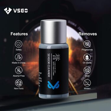 Набір для чищення камери VSGO VS-S03E: 12 ватних тампонів + 10 мл очищувача для сенсорів Sony, Nikon, Canon (FF, CCD, CMOS)