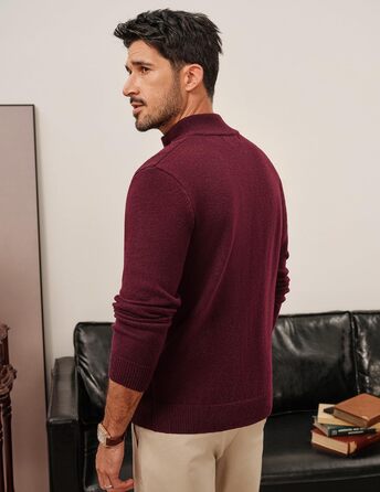 Кардиган чоловічий PJ PAUL JONES на блискавці та зі стійким коміром, в'язаний (M, Бордовий)