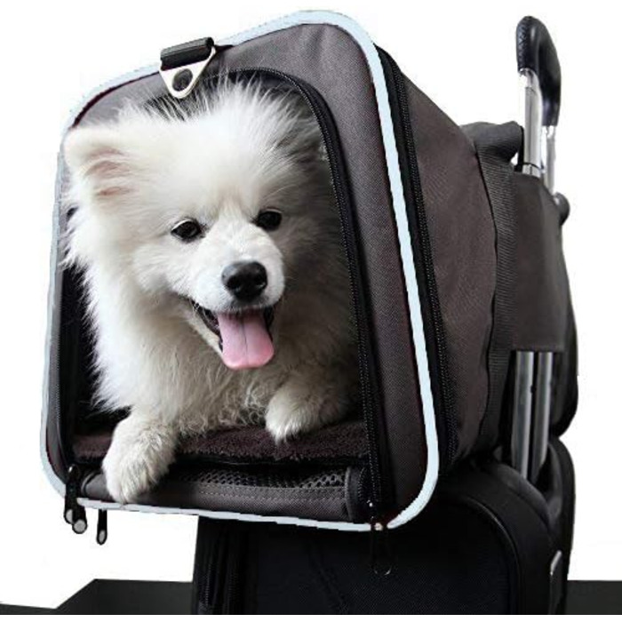 Складана переноска для собак і котів, 72 см. Підходить для подорожей на авто та літаку. Зручна переноска з довгим плечовим ременем, двостороння