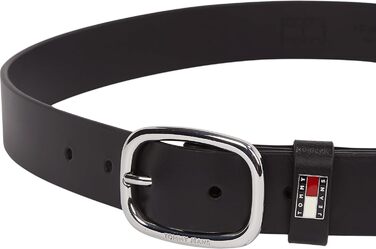 Жіночий шкіряний ремінь Tommy Jeans овальний, чорний, 95 см