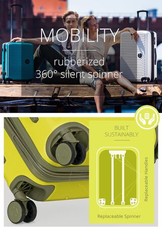 Чемодан Hauptstadtkoffer Mitte - великий, жорсткий, з TSA, 4 колеса, 77см, 130л, розширення об'єму, набір (S+M+L)