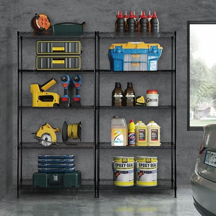 Nilpferd® Metal Wire Shelving Unit - 5 Shelves (89x39x179cm)