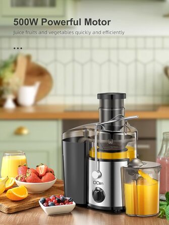 Електричний соковитискач QCen: нержавіюча сталь, BPA-free, 500W, для фруктів та овочів