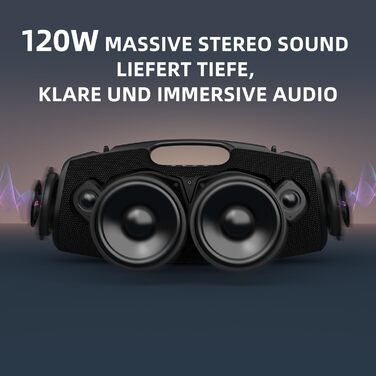 ZEALOT Bluetooth колонка 120W: Водонепроникна портативна колонка з басами, підсвіткою для пляжу, кемпінгу, подарунок