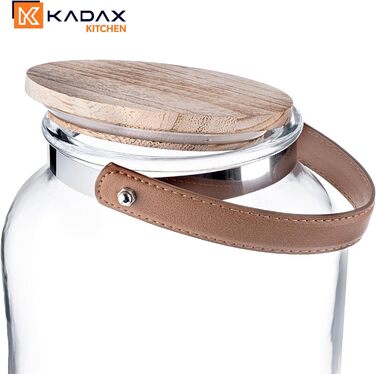 Диспенсер для напоїв KADAX 5,6 літрів: соко- та лимонадник з краником та кришкою, скляний диспенсер для води та інших напоїв