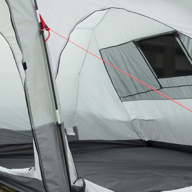Outsunny Tunnel Tent 8-Person Tent with Sleeping Cabin, Living Room, Carry Bag, 2000mm Water Column, Gray | Aosom