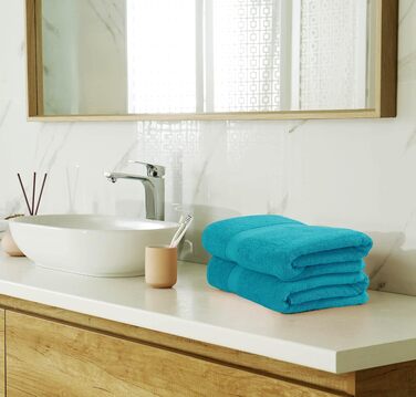 Набір рушників для ванної Utopia Towels, 8 предметів, 100% бавовна, шалфейний (синій, середній розмір): 2 великі, 2 середні та 4 маленькі рушники
