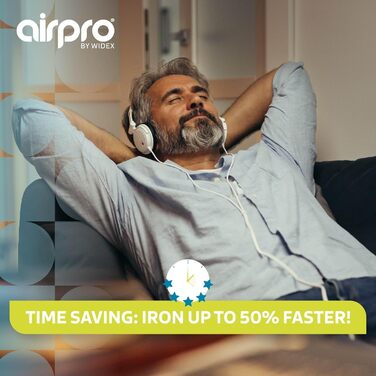 Покриття для прасувальної дошки Airpro від Widex, розмір L, універсальне, 120x42 см, для парових прасок, виготовлено в Європі, колір антрацит