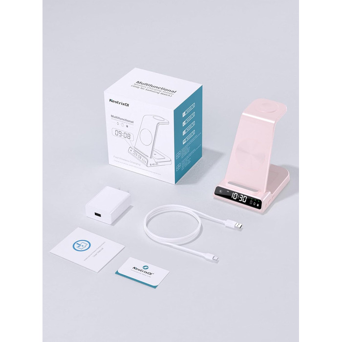 Бездротовий зарядний пристрій для Samsung Galaxy S25 Ultra, Watch Ultra/8/7/6, S24 Z Fold 6/Z Flip 6, Buds (рожевий)