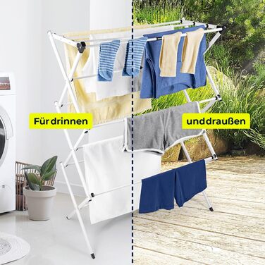 Сушарка для білизни EASYmaxx Wandwäschetrockner 400 - настінна, розтягувана, 80x40x10.5 см, 4 м довжини сушіння. Підходить для внутрішнього та зовнішнього використання.