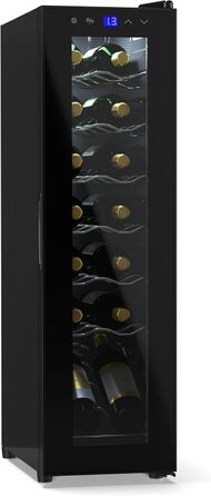 Klarstein Wine Refrigerator - 1 Zone Compact Wine Cooler, 42L Capacity, Glass Door, Indoor/Outdoor Use, 5-18°C, 16 Bottle Wine Fridge