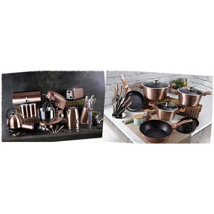 Сковорода традиційна Berlinger Haus Metallic Line Rose Gold, 26 см, мармурове покриття