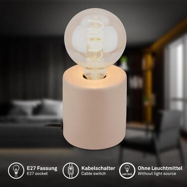 BRILONER Настільна лампа міні, ретро/вінтаж, кераміка, бежева, E27, 10W, для дому та офісу