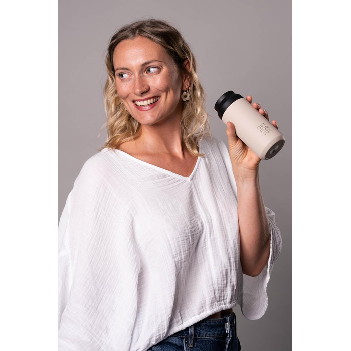 Термокружка з нержавіючої сталі 350 мл | Термокружка для кави та чаю з собою | З подвійними стінками, ізольована, не протікає | Travel Tumbler | Зберігає тепло 4 години / холод 8 годин (Бежевий, Ivory)